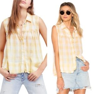 Free People Hey There Sunrise Button Up | Size Small